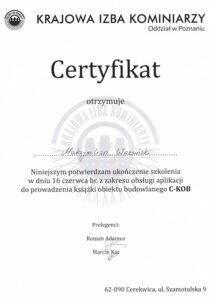 Certyfikat C-KOB Wrzesiński
