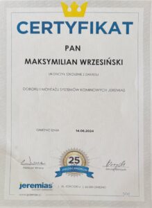 Certyfikat Maksymilian