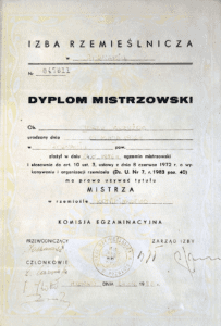 Dyplom Jerzy Krzyżok
